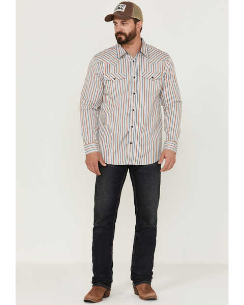 Image #2 - Moonshine Spirit Men's Kingston Stripe Snap Western Shirt , Grey, hi-res