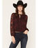 Image #1 - Idyllwind Women's Delwood Tie-Front Long Sleeve Blouse, Wine, hi-res