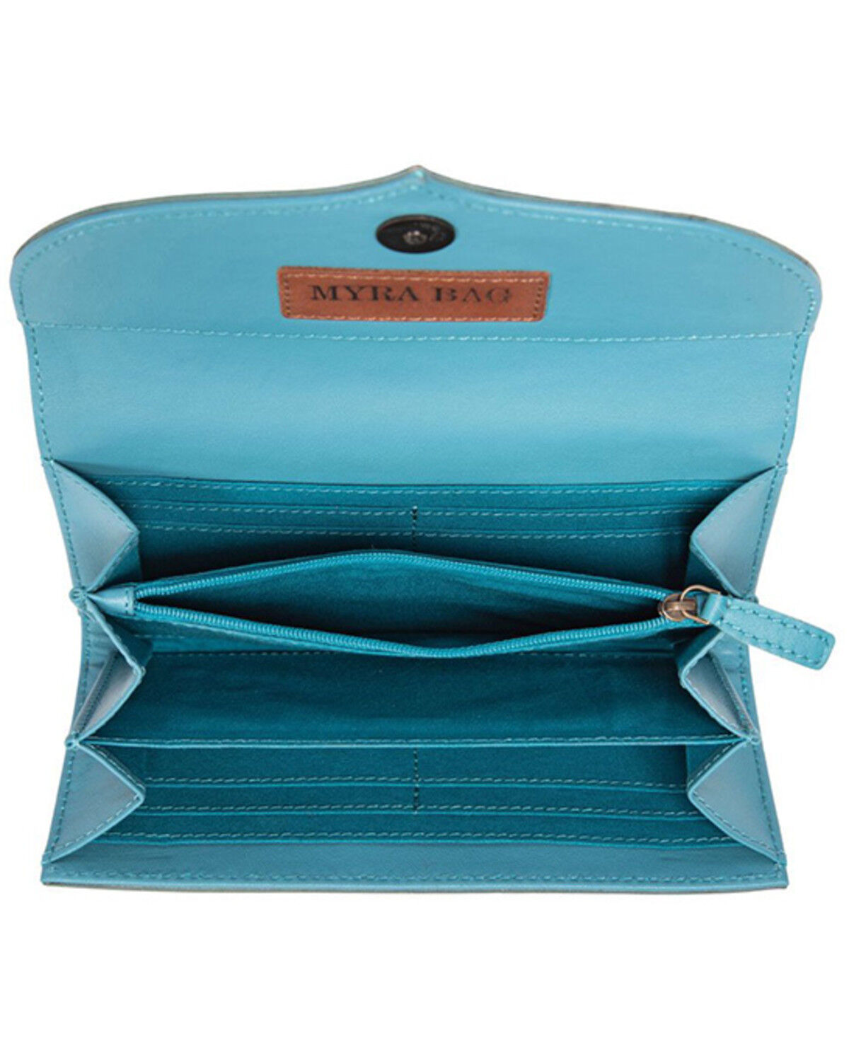 Image #4 - Myra Bag Women's Flower Crest Ridge Wallet, Turquoise, hi-res