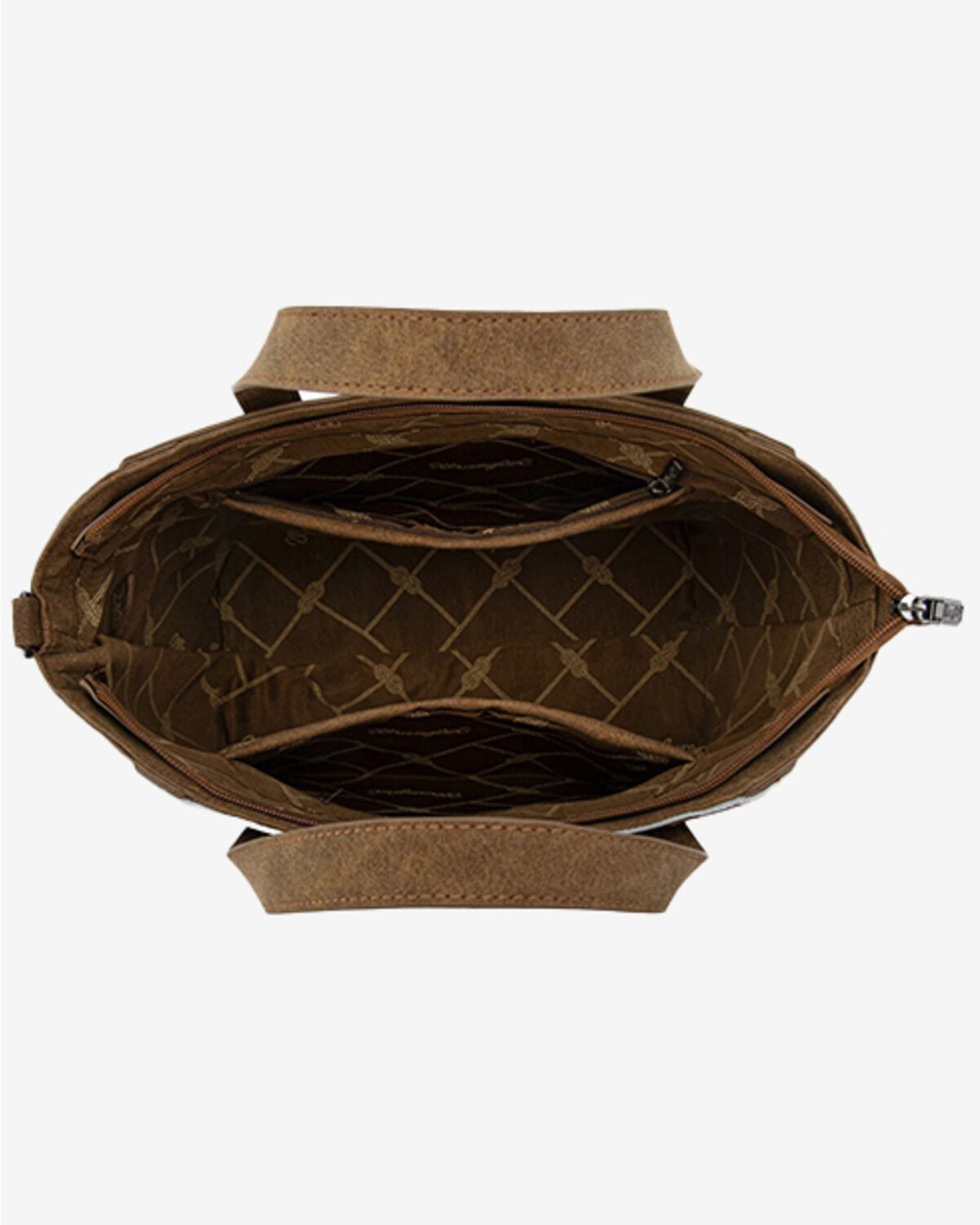 Image #3 - Wrangler Women's Cowhide Embossed Crossbody Tote Bag, Brown, hi-res