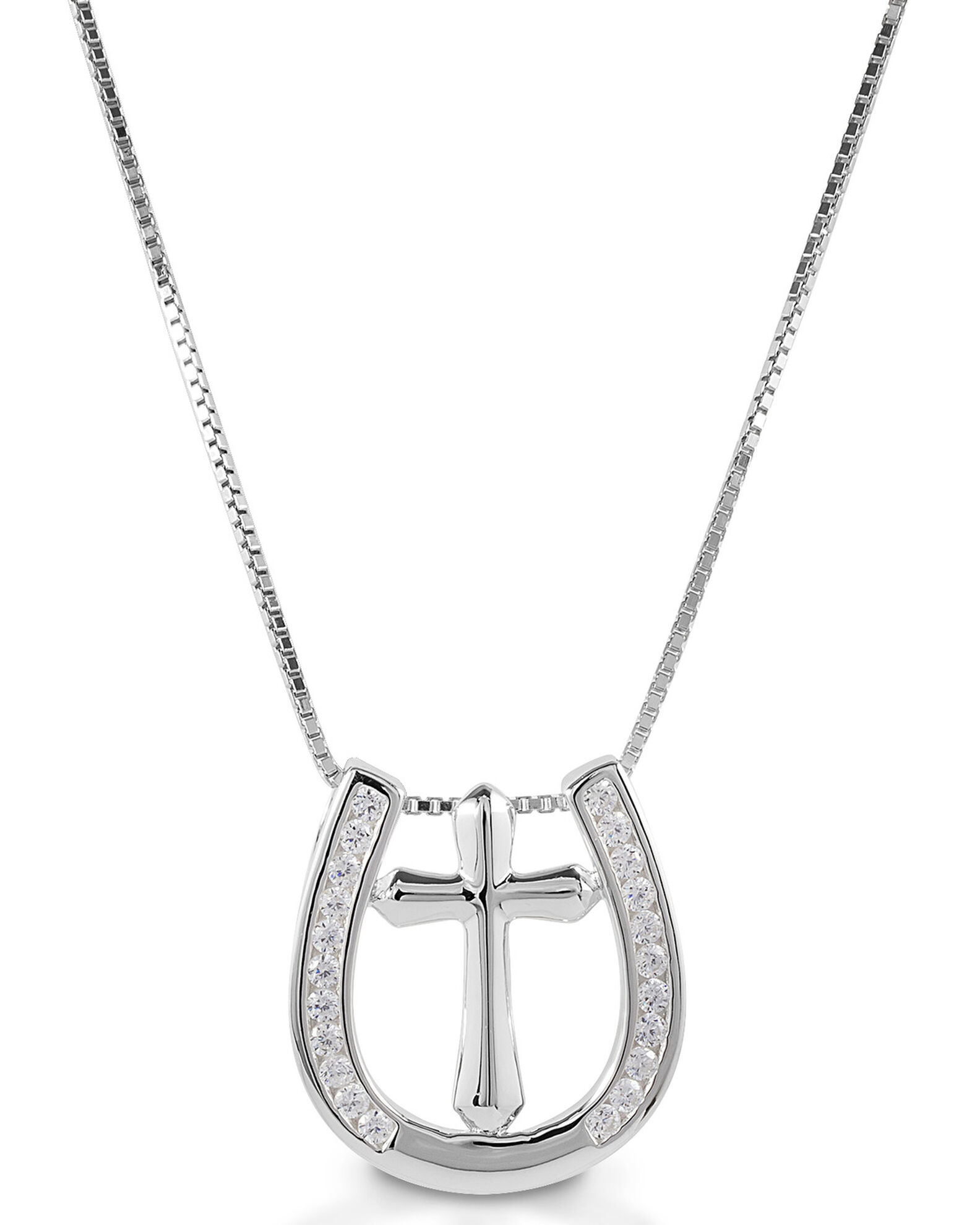 Horseshoe cross necklace top