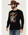 Image #1 - Moonshine Spirit Men's Solo Guitarist Long Sleeve Graphic T-Shirt, Black, hi-res