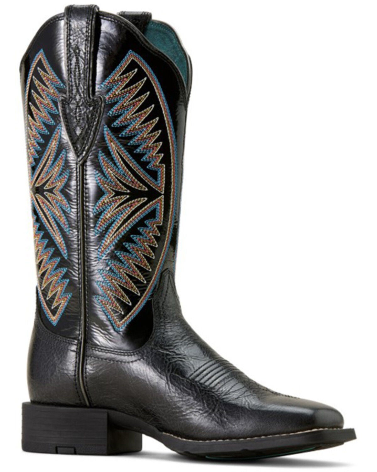 Image #1 - Ariat Women's Round Up Ruidoso Performance Western Boots - Broad Square Toe, Black, hi-res