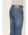 Image #4 - Levi's Girls' Dark Wash High Rise Cropped Flare Jeans, Blue, hi-res