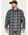 Image #1 - Brothers and Sons Men's Everyday Plaid Print Button Down Western Flannel Shirt, Blue, hi-res