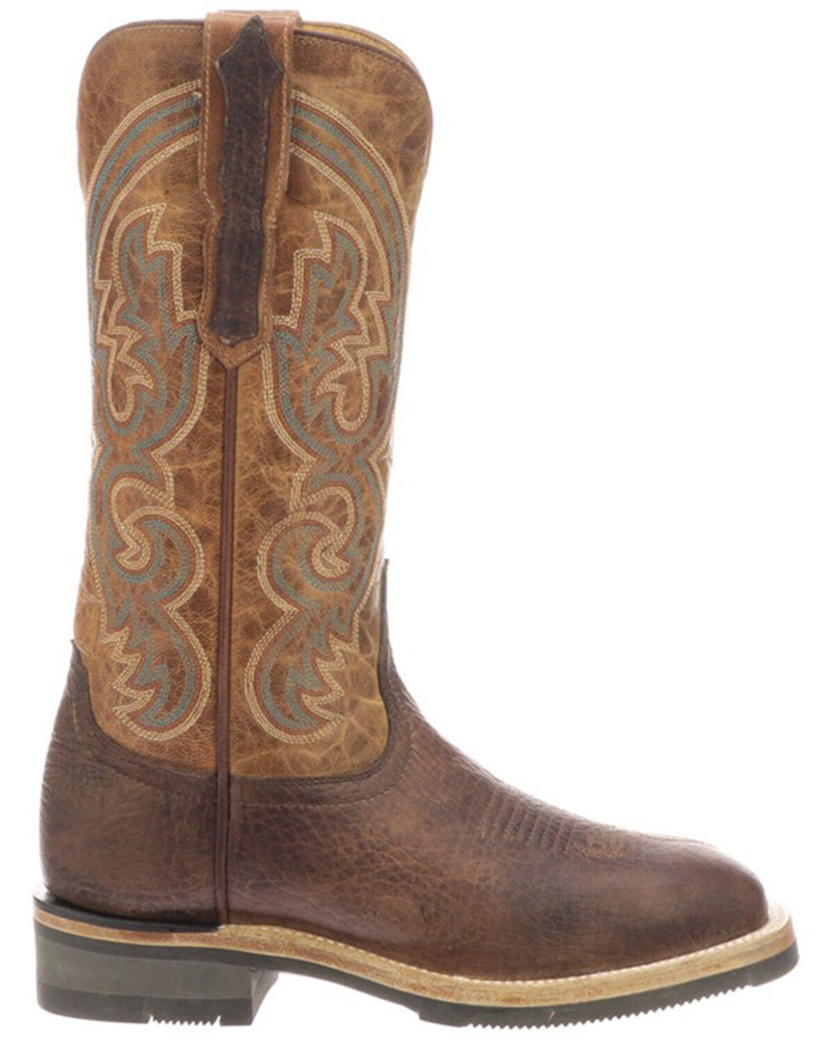 Image #2 - Lucchese Women's Ruth Cowhide Leather Western Boot - Square Toe, Chocolate, hi-res