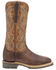 Lucchese Women's Chocolate & Peanut Ruth Cowhide Leather Western Boot - Square Toe , Chocolate, hi-res