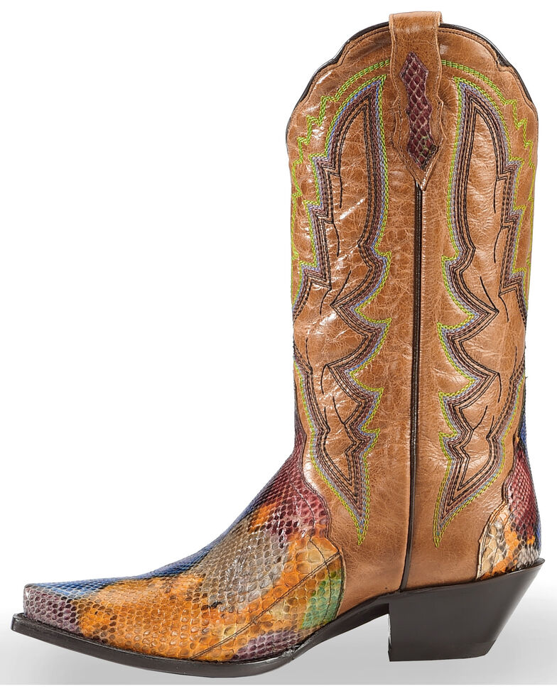 Dan Post Women S Painted Belly Python Triad Cowgirl Boots Snip