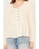 Image #3 - Jolt Women's Swiss Dot Peasant Top, Natural, hi-res