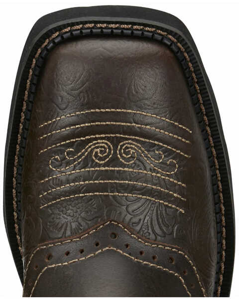 Image #6 - Justin Women's Mandra Brown Western Boots - Square Toe, Dark Brown, hi-res