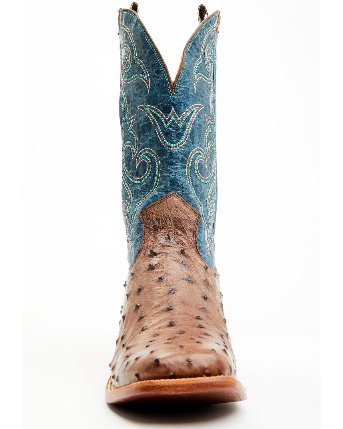 Image #4 - Hyer Men's Jetmore Exotic Ostrich Western Boots - Broad Square Toe, Brown, hi-res