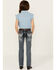 Image #3 - Grace in LA Little Girls' Medium Wash Steer Head Pocket Stretch Bootcut Jeans, Medium Wash, hi-res