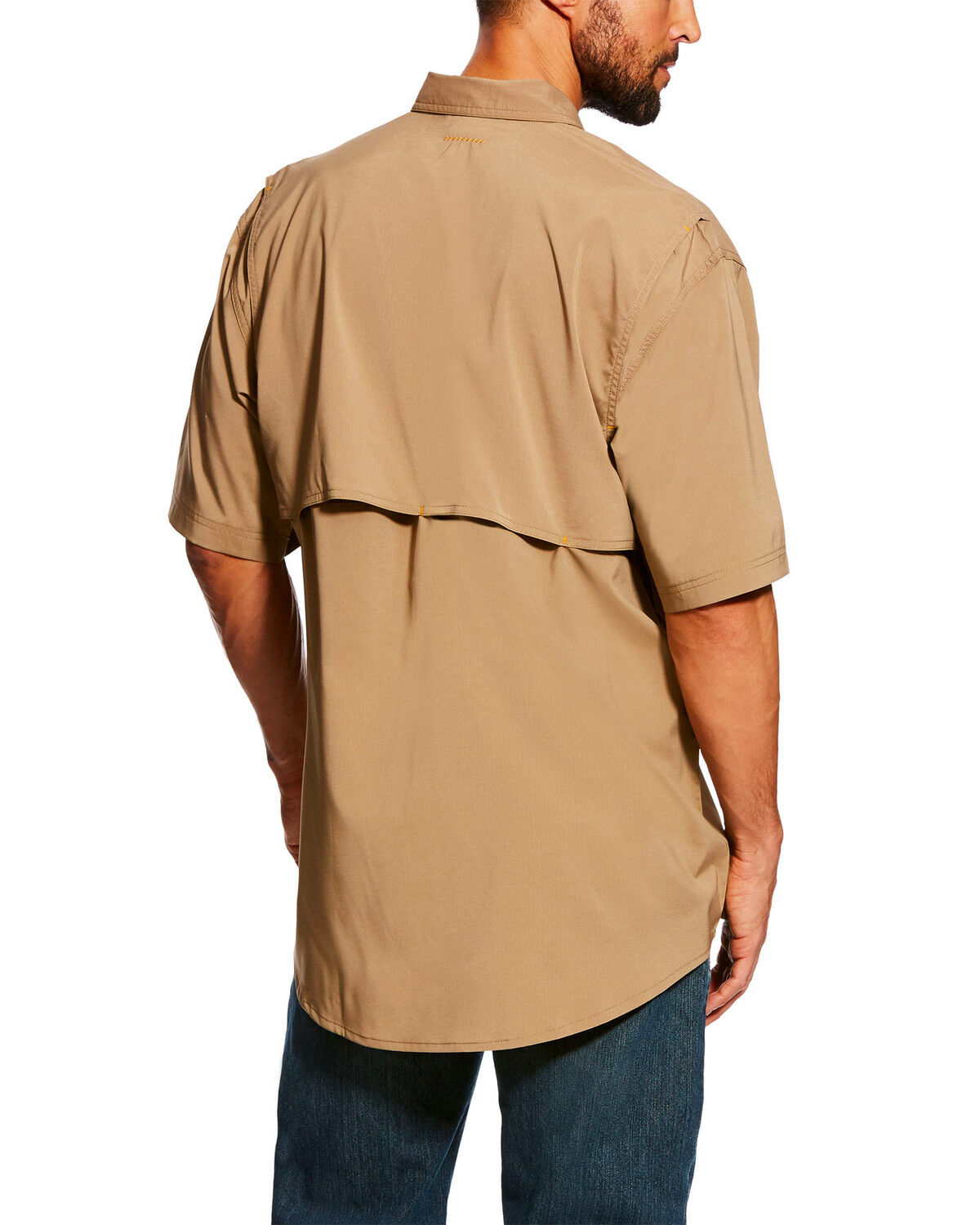 Image #2 - Ariat Men's Rebar Made Tough VentTEK Short Sleeve Work Shirt, Beige/khaki, hi-res