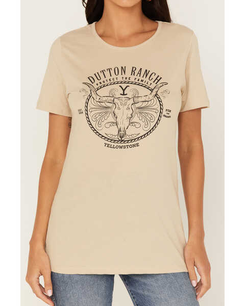 Image #3 - Paramount Network's Yellowstone Women's Ivory Steerhead Rope Graphic Tee, Ivory, hi-res