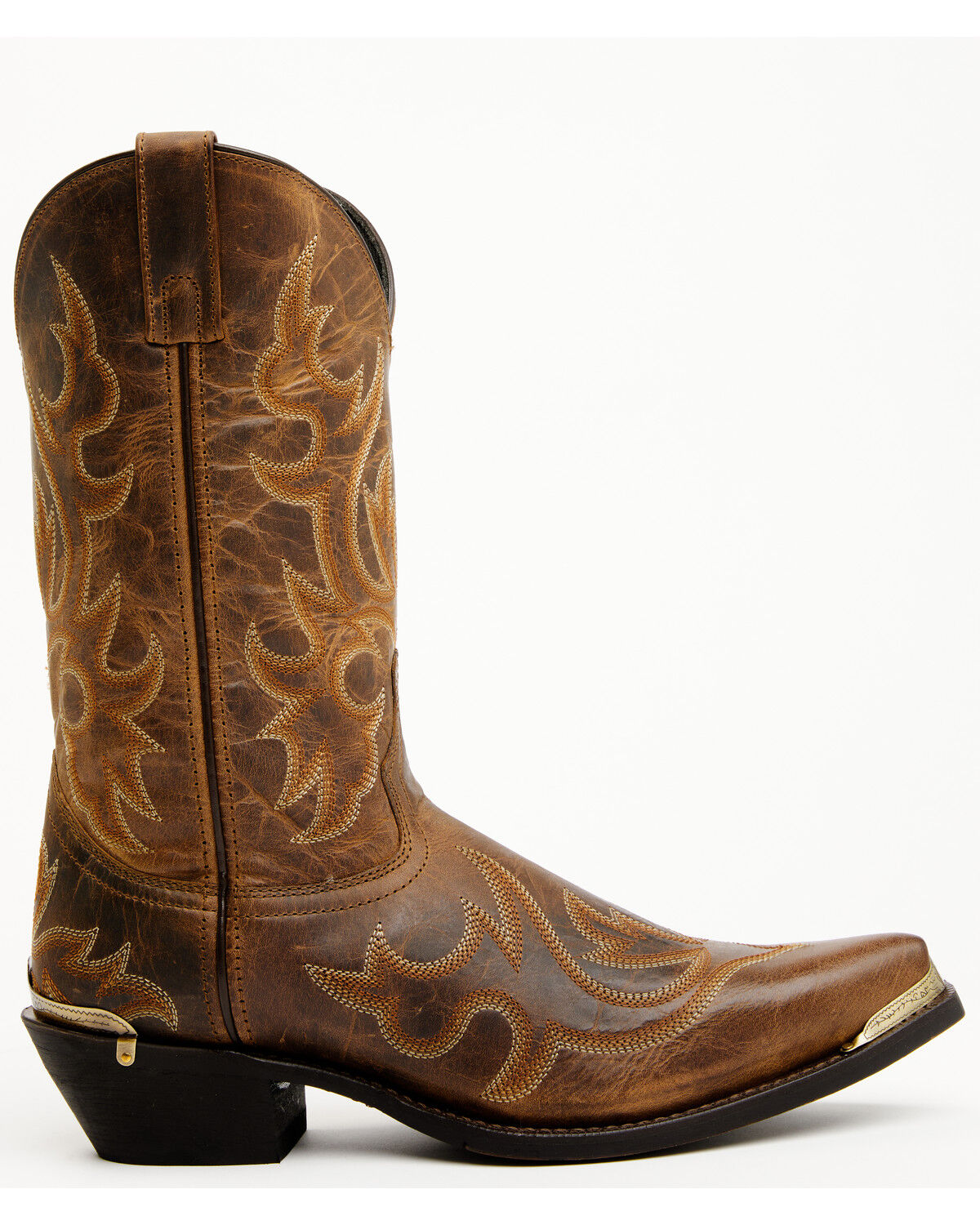 Image #2 - Laredo Men's 12" Fancy Stitch Western Boots - Snip Toe, Tan, hi-res