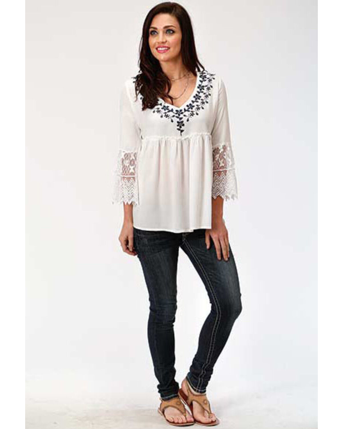white embroidered peasant blouse