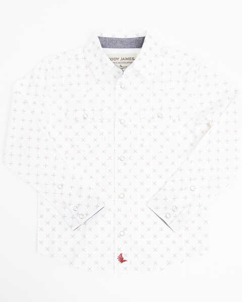 Cody James Toddler Boys' North Star Geo Print Long Sleeve Pearl Snap Western Shirt , Ivory, hi-res