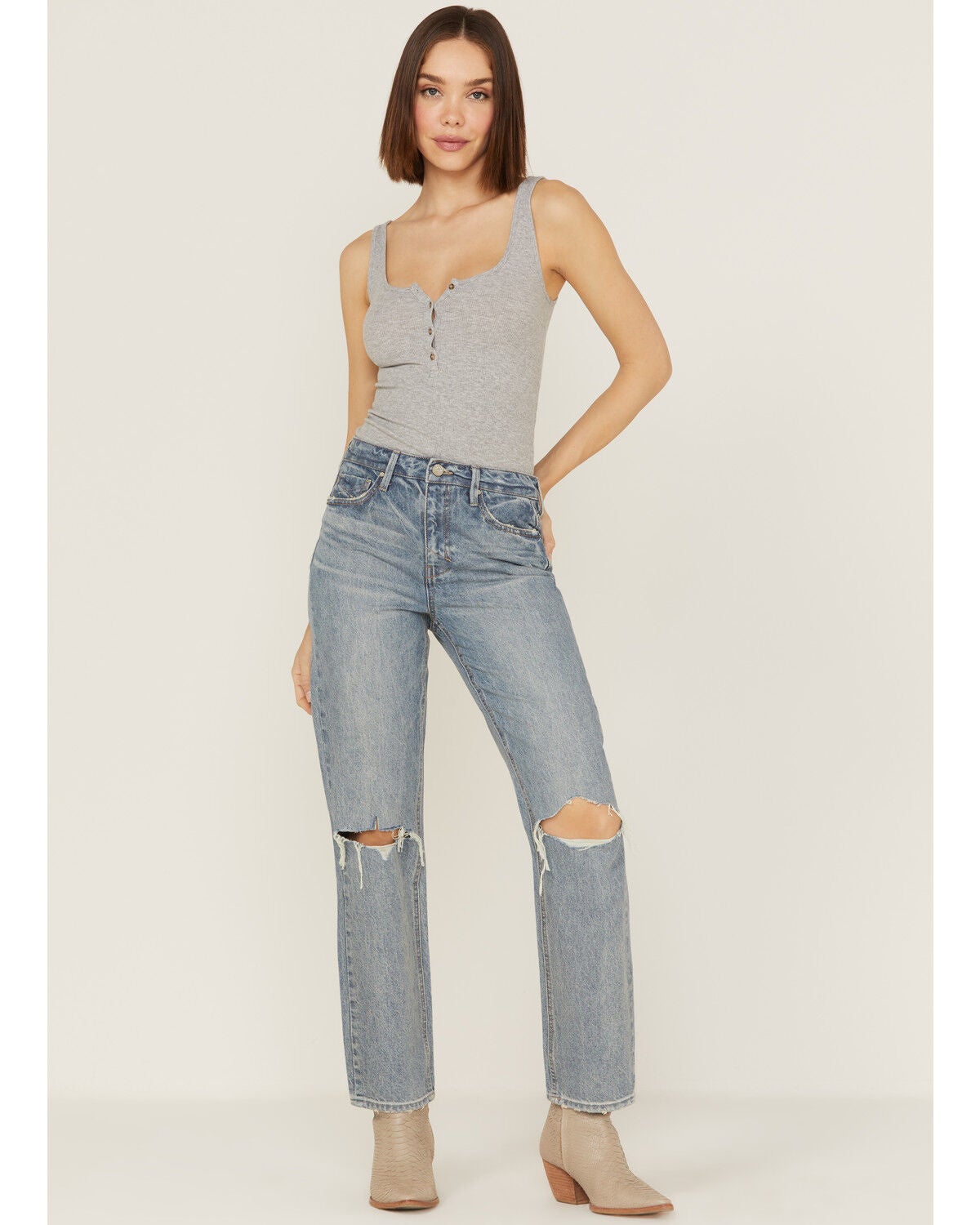 Unpublished Denim Women's Willa Rogue Straight Jeans, Blue, hi-res