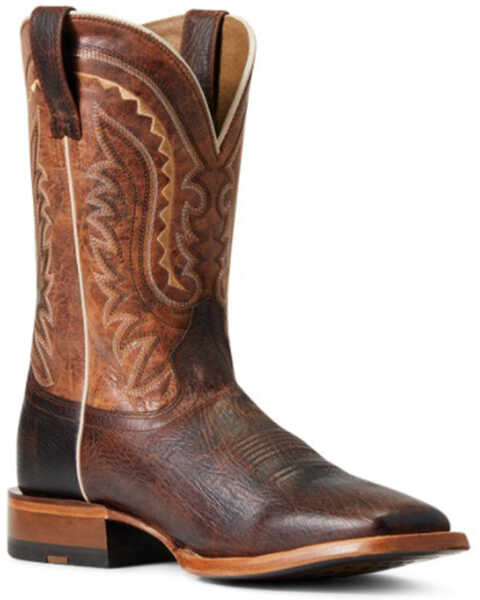 Ariat Men's Warm Clay & Logger Brown Parada Tek Leather Western Boot - Wide Square Toe , Brown, hi-res