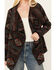 Image #3 - Cripple Creek Women's Southwestern print Blanket Wrap Jacket, Black, hi-res