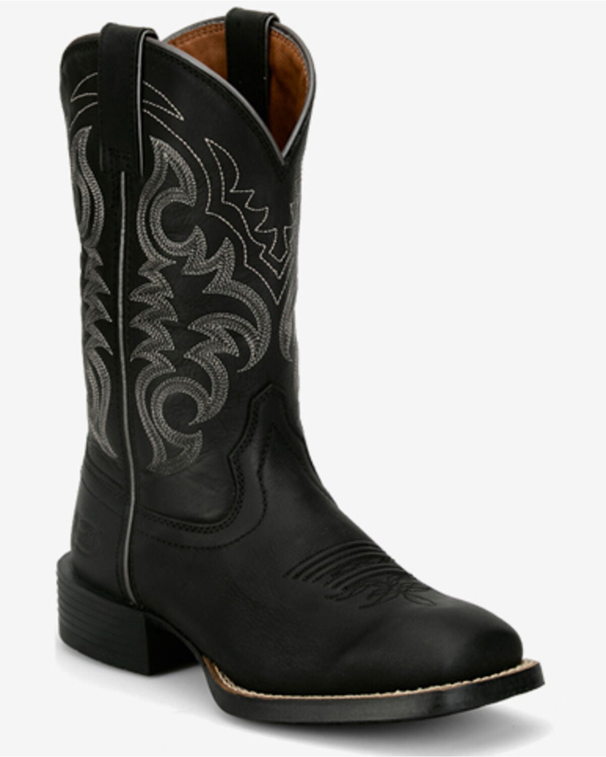Image #1 - Justin Women's Stampede Della Performance Western Boots - Broad Square Toe, Black, hi-res