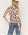 Image #5 - Shyanne Women's Floral Print Long Sleeve Button-Down Mesh Shirt, Cream, hi-res