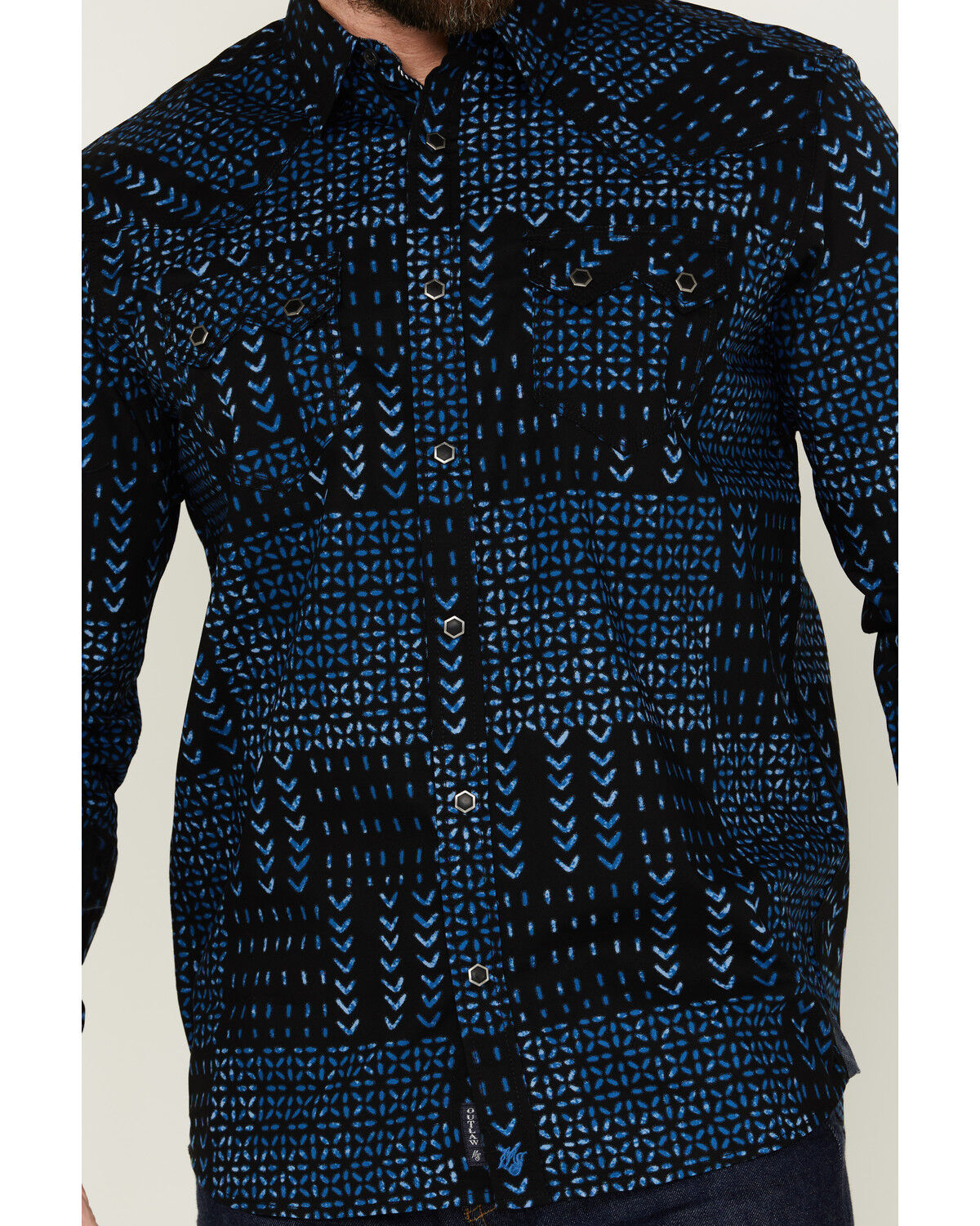 Image #3 - Moonshine Spirit Men's Twilight Southwestern Geo Print Long Sleeve Snap Western Shirt, Black, hi-res
