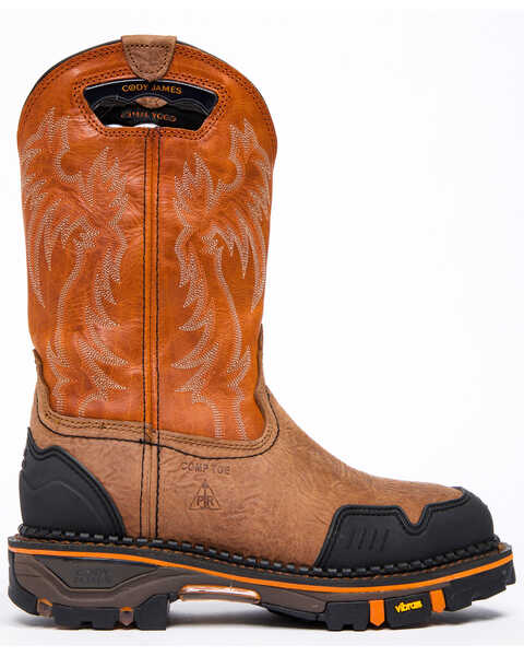 Image #2 - Cody James Men's 11" Decimator Western Work Boots - Nano Composite Toe, Brown, hi-res