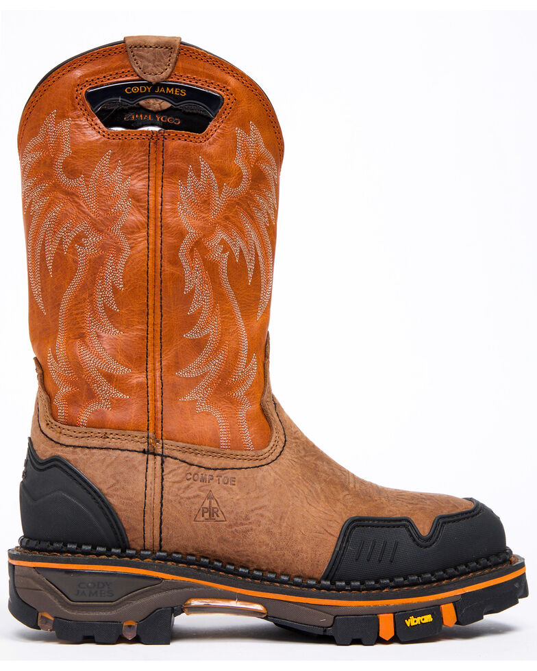 Cody James Men's Decimator Orange Top Western Work Boots - Nano Composite Toe, Brown, hi-res