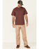 Image #2 - Hawx Men's Solid Burgundy Forge Short Sleeve Work Pocket T-Shirt, Burgundy, hi-res