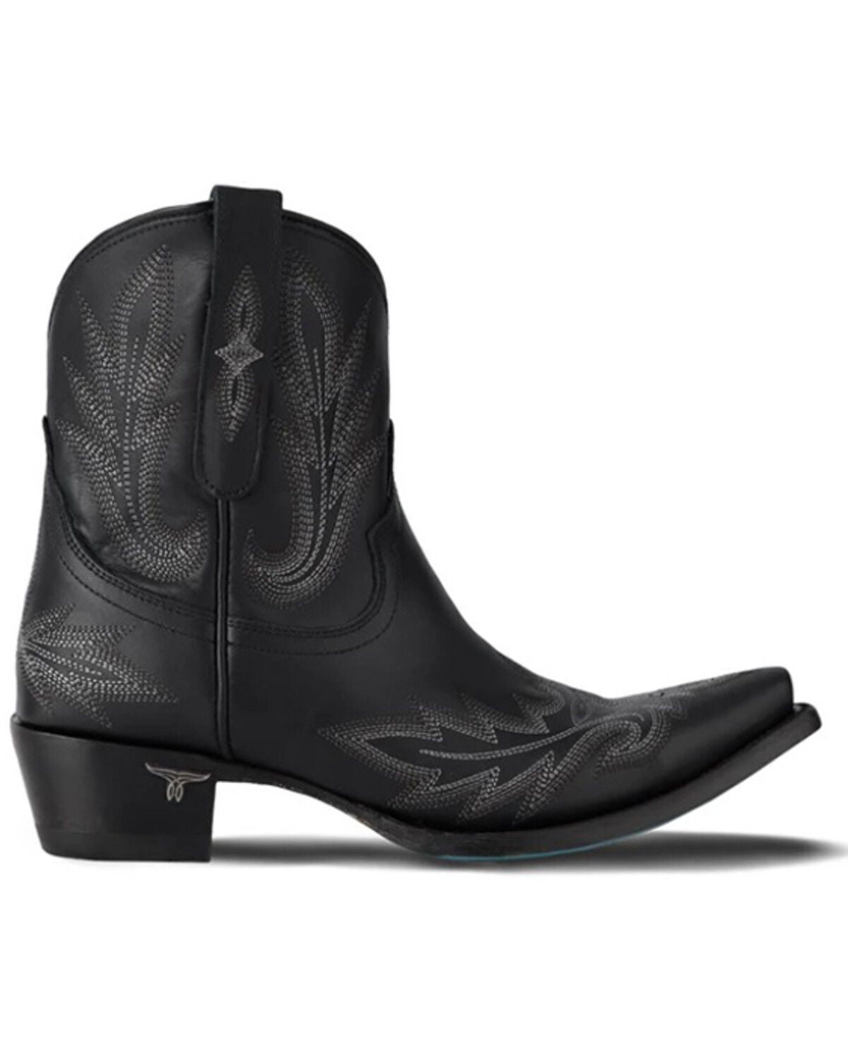 Image #2 - Lane Women's Lexington Western Booties - Snip Toe, Jet Black, hi-res