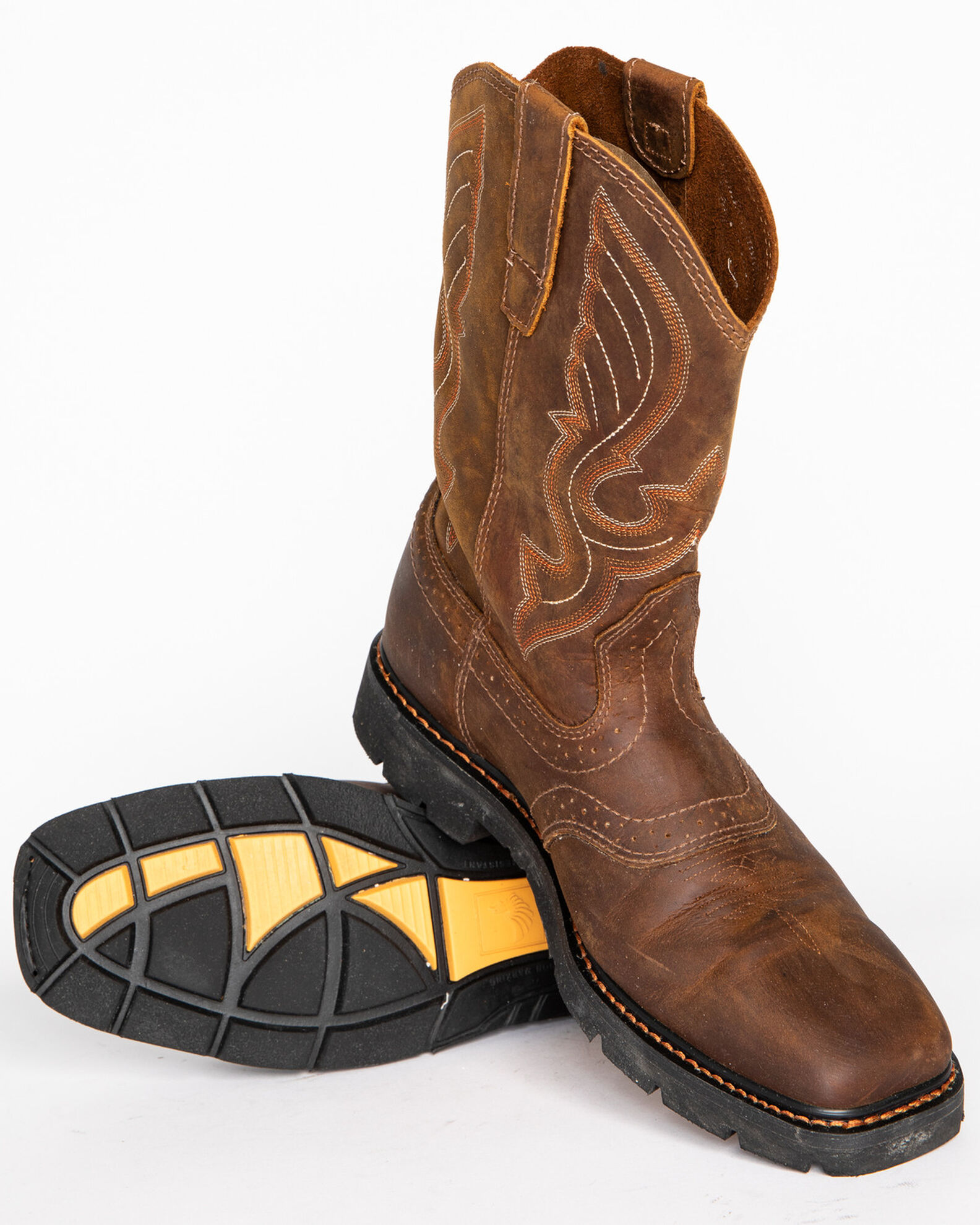 Image #8 - Cody James Men's Mustang Western Work Boots - Soft Toe, Brown, hi-res