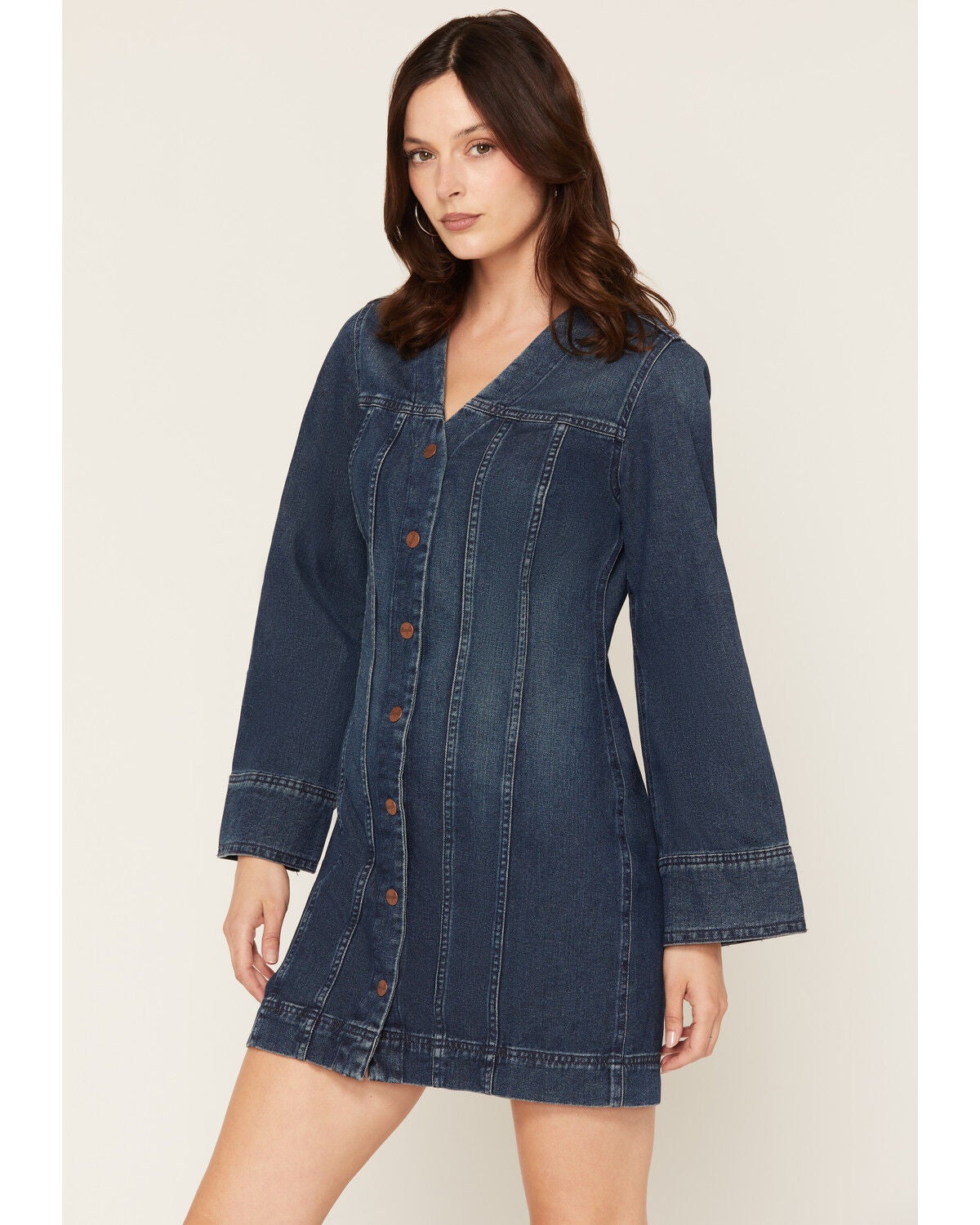 Image #1 - Wrangler Women's Mod Denim Mini Dress, Dark Wash, hi-res