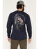 Image #1 - Troll Co Men's FR Lineman Long Sleeve Graphic Work T-Shirt, Navy, hi-res