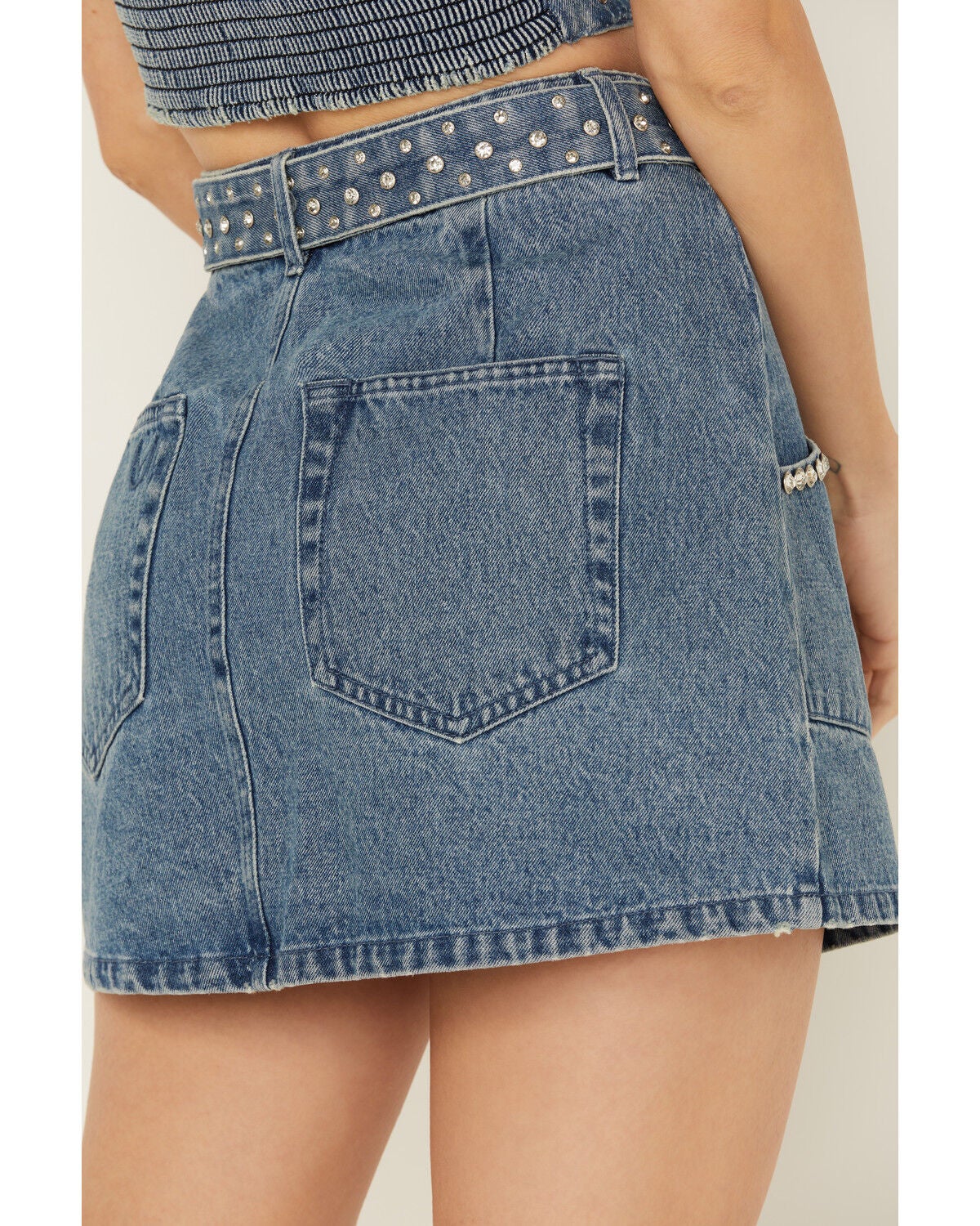 Show Me Your Mumu Women's Dover Embellished Denim Skirt - Country