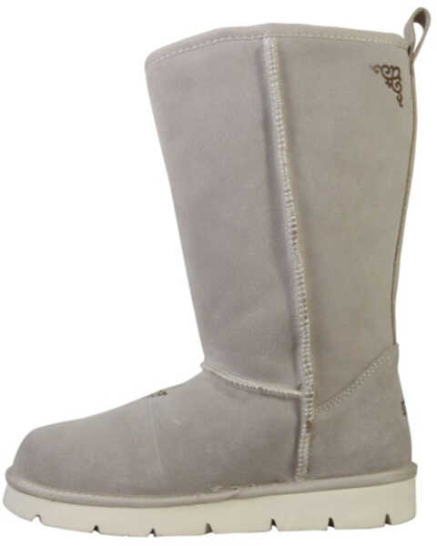 Image #2 - Superlamb Women's Argali Suede Leather Pull On Casual Boots - Round Toe , Grey, hi-res