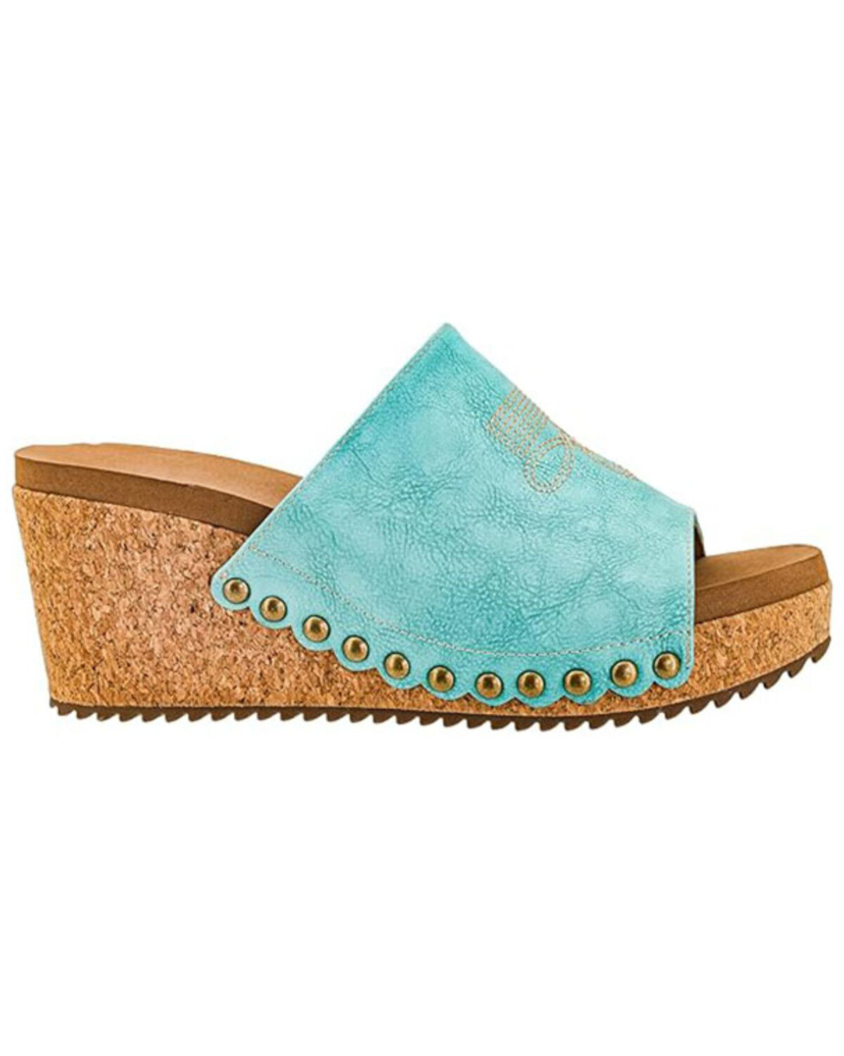 Image #2 - Corky's Women's Saddle Up Wedge Sandals, Turquoise, hi-res