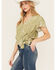 Image #2 - Ariat Women's Osage Bandana Print Short Sleeve Wrap Shirt, Sage, hi-res