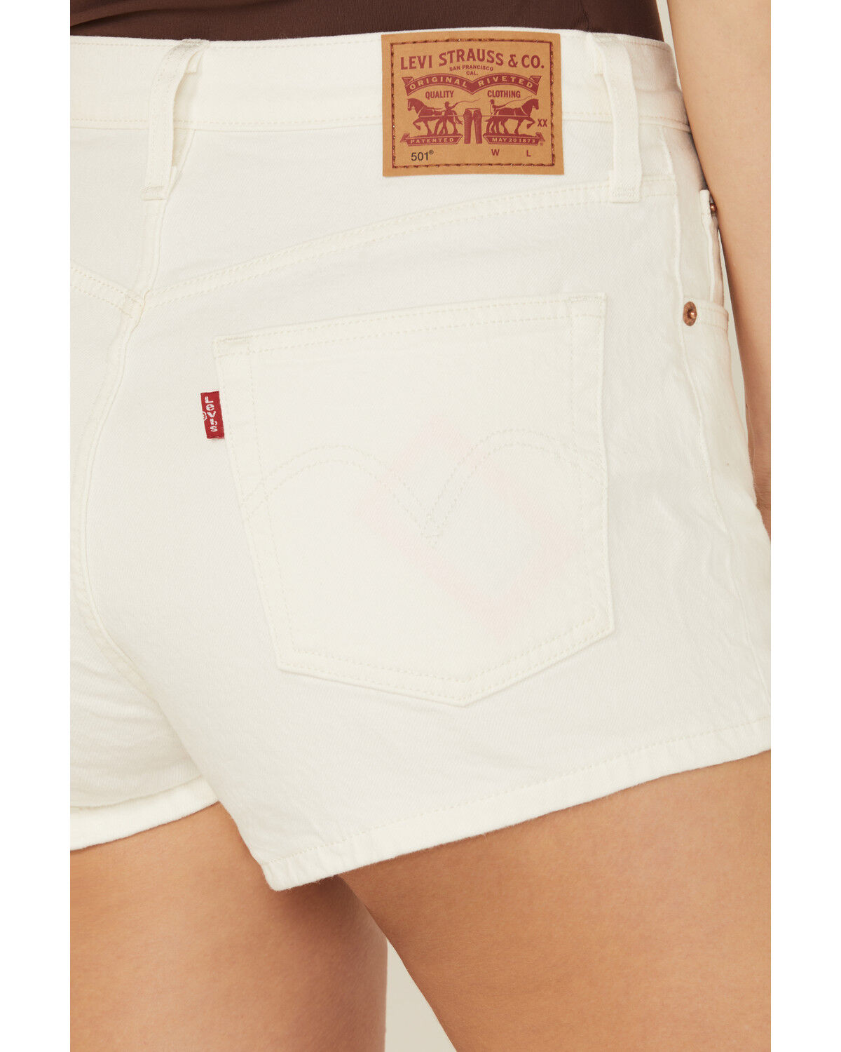 Image #4 - Levi's Women's 501® Original Disco Nights High Rise Stretch Denim Shorts, White, hi-res