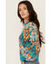 Image #2 - Rock & Roll Denim Women's Southwestern Print Sweater, Blue, hi-res