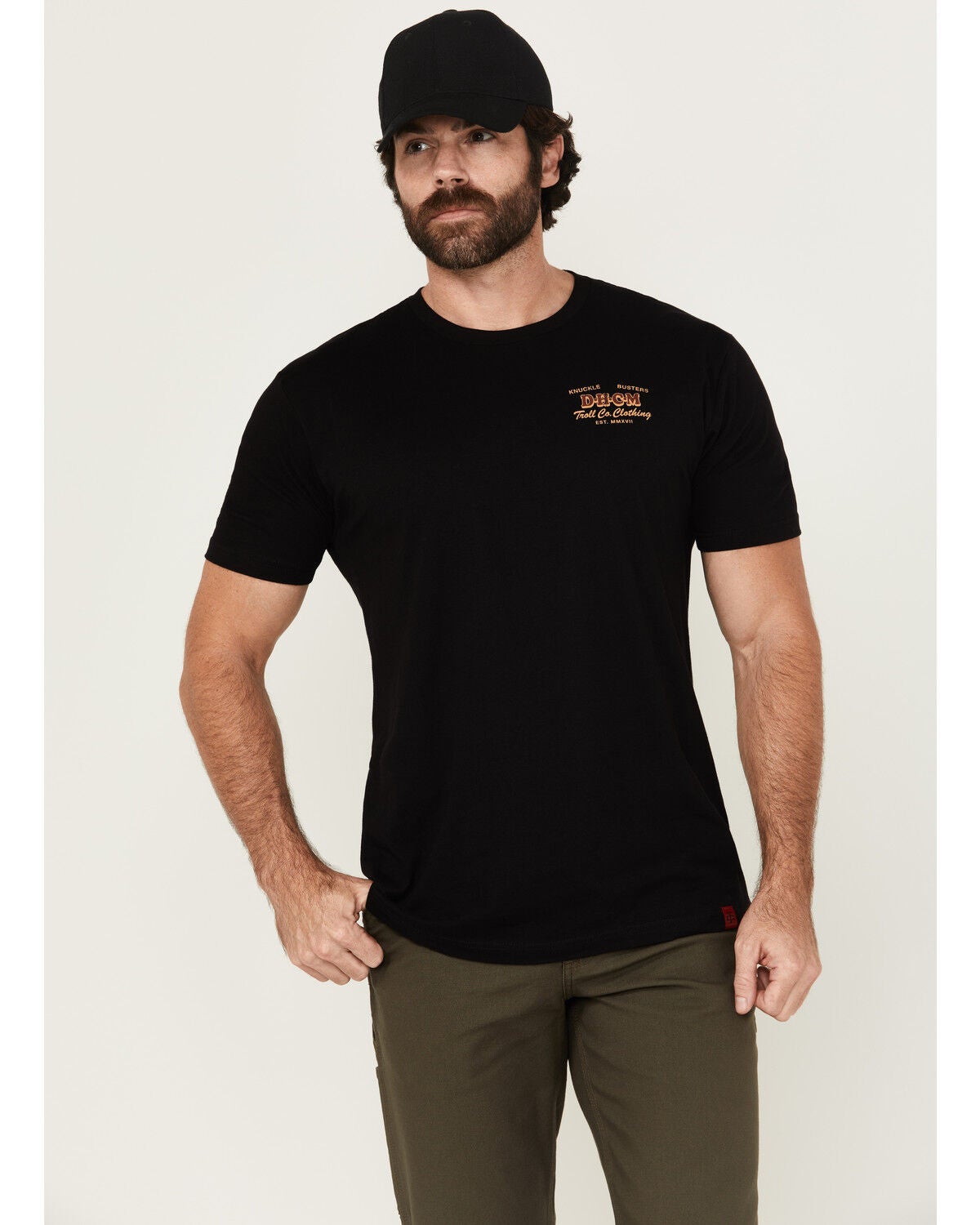 Troll Co Men's Retro Knuckle Buster Short Sleeve Graphic T-Shirt, Black, hi-res