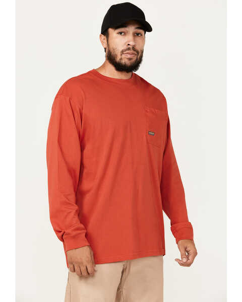 Image #2 - Ariat Men's Rebar Cotton Strong Stacking Dimes Long Sleeve Graphic T-Shirt , Red, hi-res