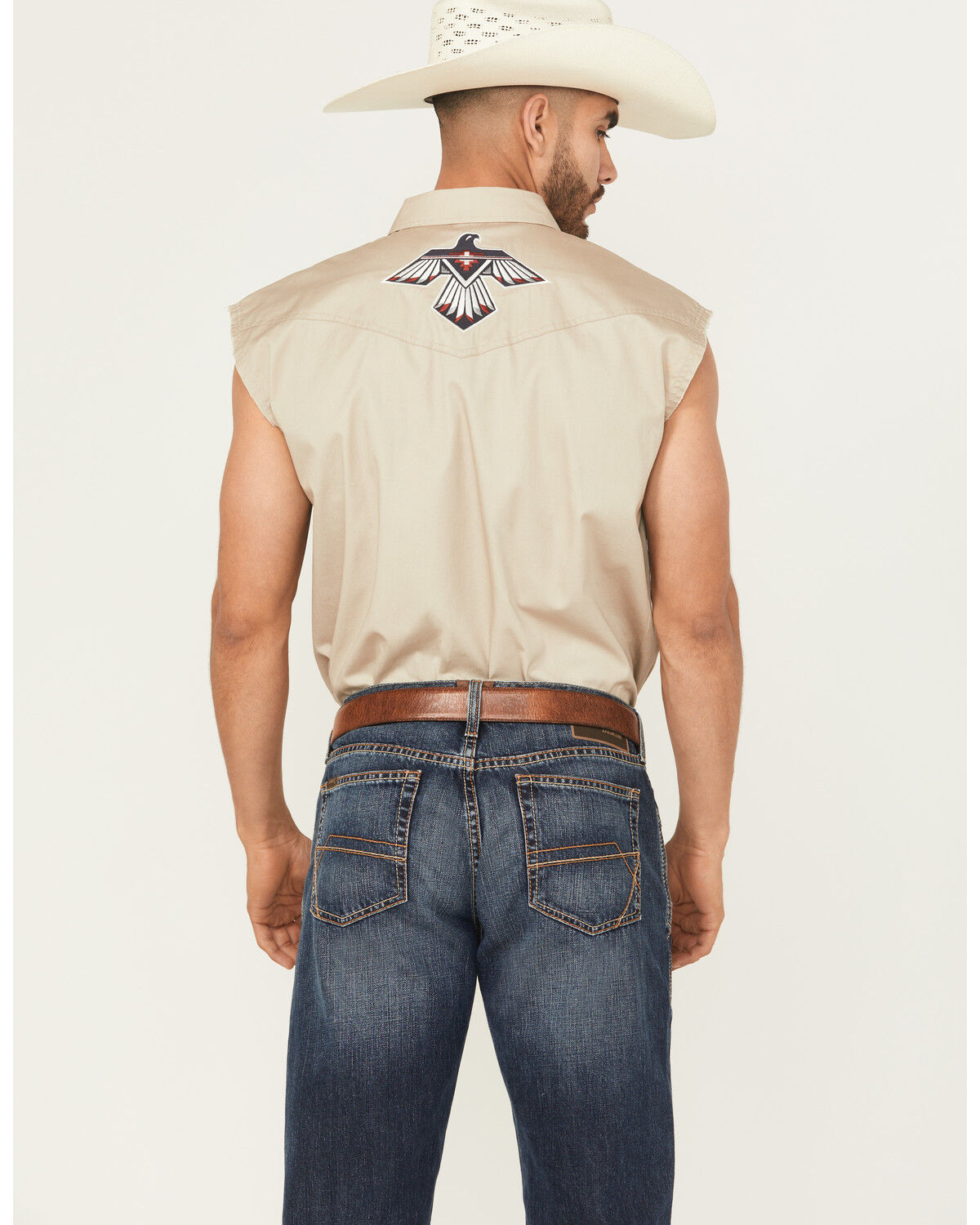 Image #4 - Cody James Men's Thunderbird Legends Cutoff Snap Western Shirt, Tan, hi-res