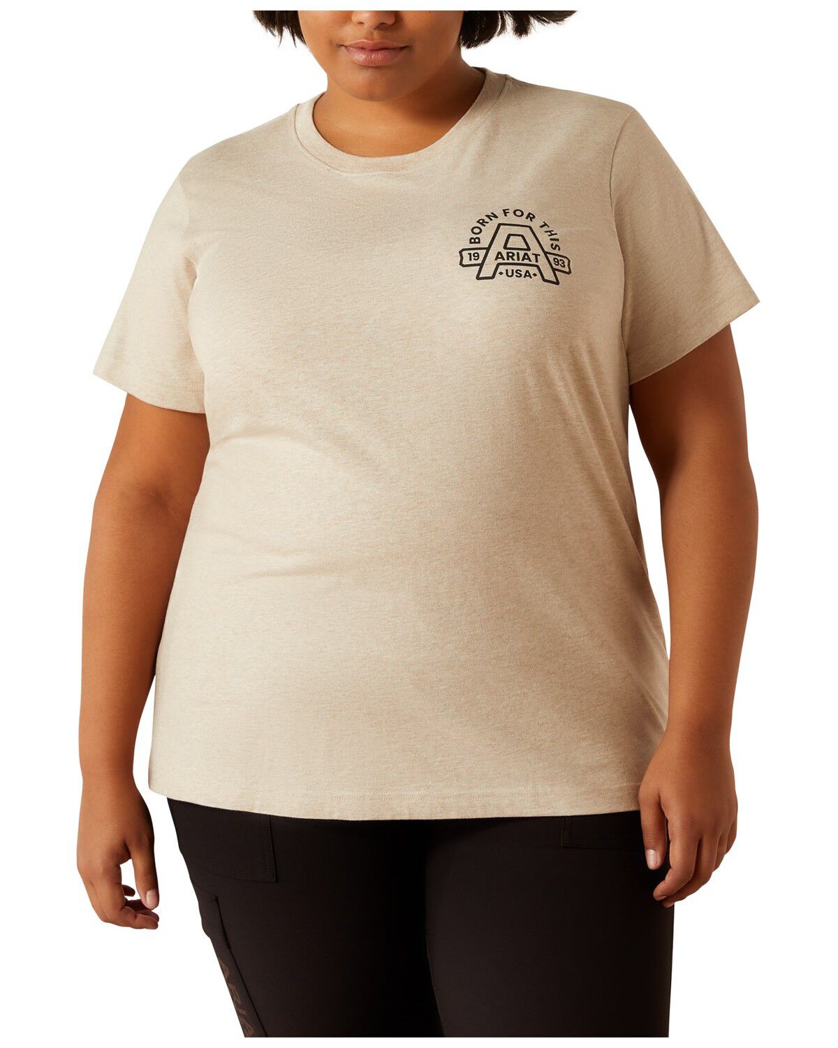 Image #2 - Ariat Women's Rebar Born For This Short Sleeve Graphic Work Tee - Plus, Beige, hi-res