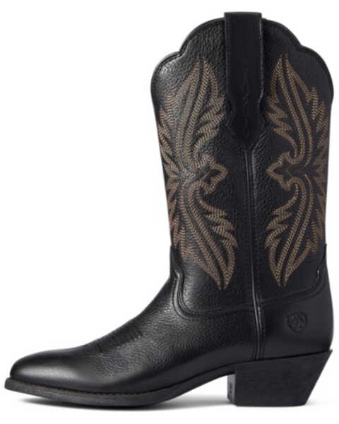 Image #2 - Ariat Women's Black Deertan Heritage R Toe Stretch Fit Full-Grain Western Boot - Round Toe, Black, hi-res