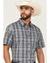 Image #1 - Cody James Men's Nevada Plaid Print Short Sleeve Button-Down Stretch Western Shirt, Blue, hi-res