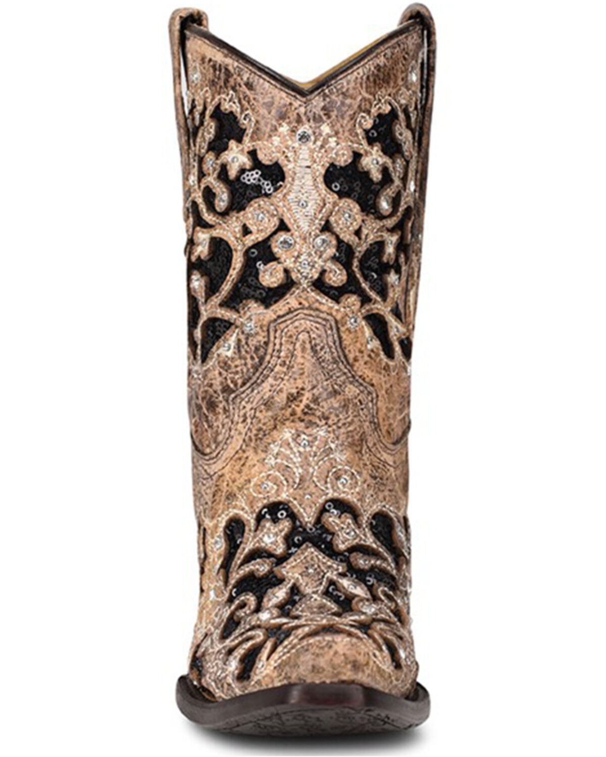 Image #3 - Corral Women's Brown Inlay Western Booties - Snip Toe, Brown, hi-res