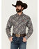 Image #1 - Cinch Men's Exploded Paisley Print Long Sleeve Button-Down Western Shirt, Charcoal, hi-res
