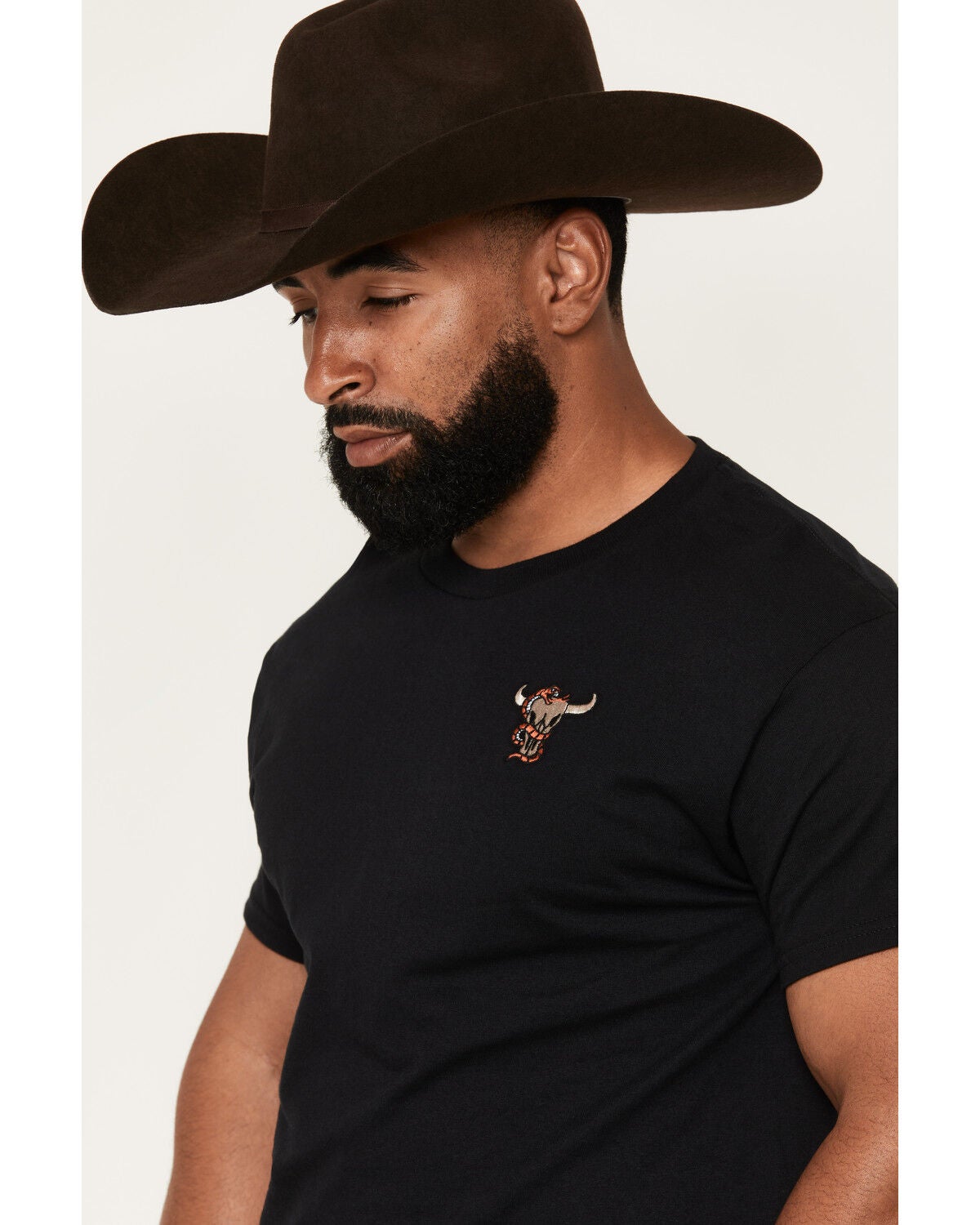Image #2 - Cody James Men's Skull and Snake Embroidered Short Sleeve Graphic T-Shirt, Black, hi-res