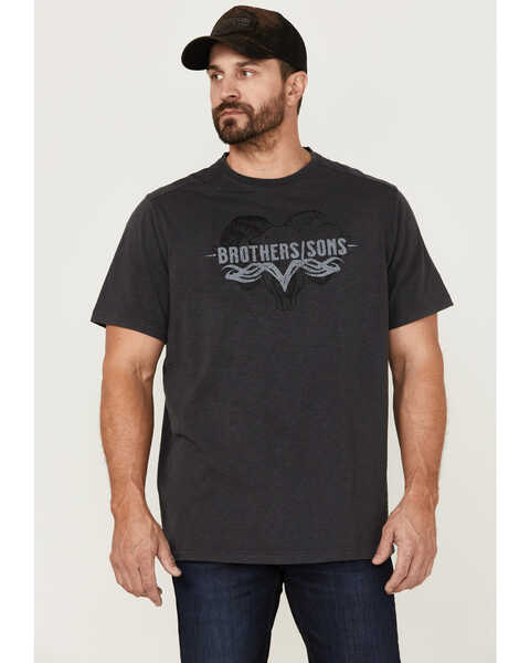 Brothers & Sons Men's Badlands Ram Graphic T-Shirt , Charcoal, hi-res